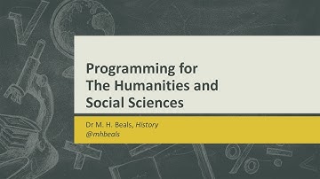Introduction to Programming (Python) for the Humanities and Social Sciences