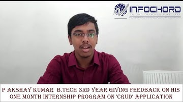 WEB DEVELOPMENT INTERNSHIP CUM TRAINING AT INFOCHORD TECHNOLOGIES PVT.LTD