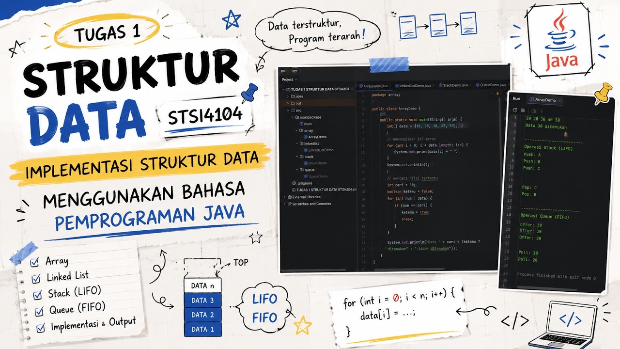 TUGAS 2 STRUKUR DATA STSI4104 | IMPLEMENTASI STRUKTUR DATA MENGGUNAKAN ...