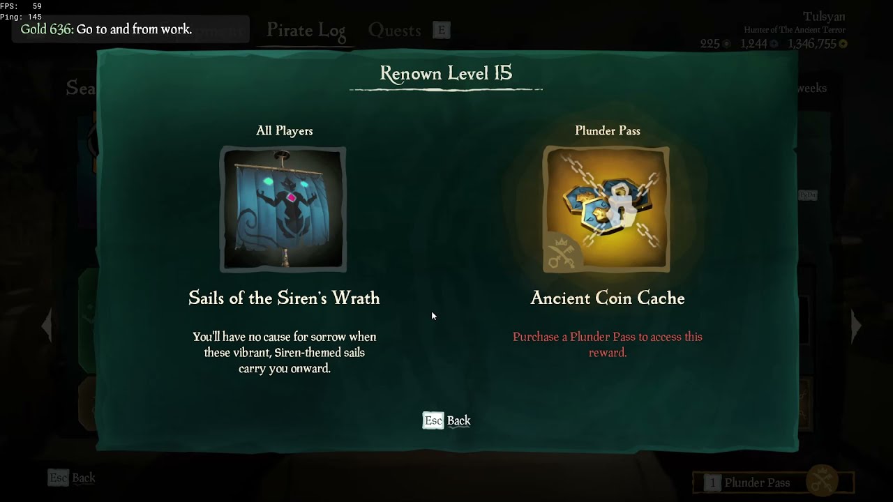 Sea of Thieves Season 4 Battlepass All levels Items Free and Paid