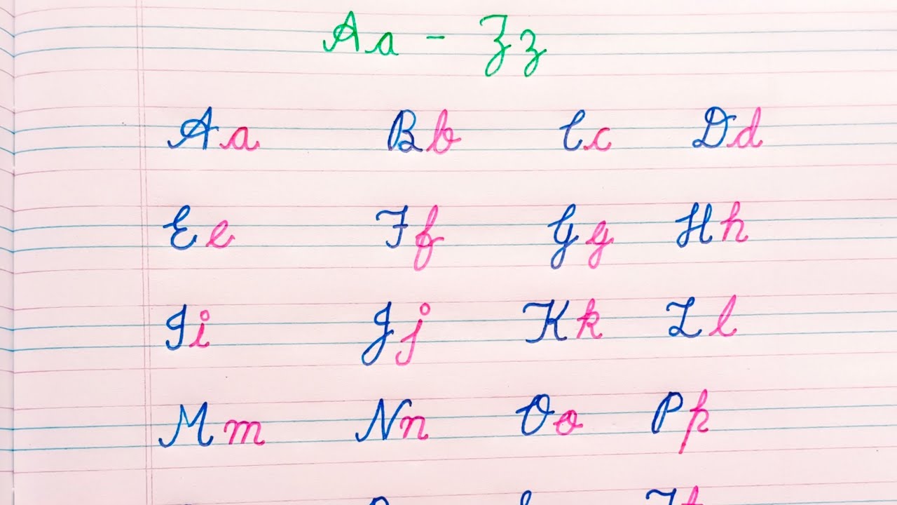 Cursive writing A to Z alphabet||Uppercase and lowercase alphabet ...
