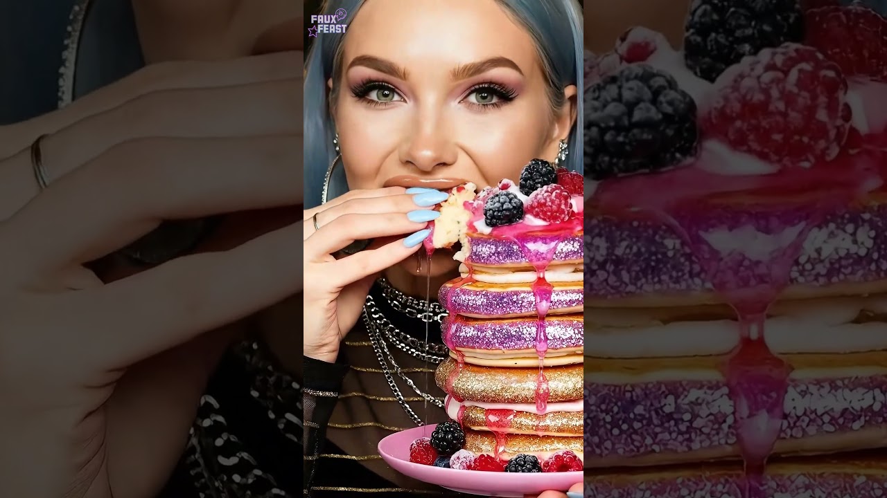 Would you eat these magical PINK PANCAKES? 🥞🩷 Oddly Satisfying ASMR