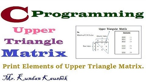 Upper Triangle Matrix : Write a C program to print their elements ? हिंदी में सीखो|