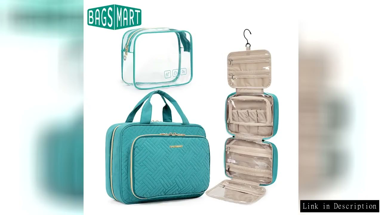 BAGSMART 2pcs Multifunction Large Capacity Portable Cosmetic Bag Makeup Pouch Tote Travel Organizer