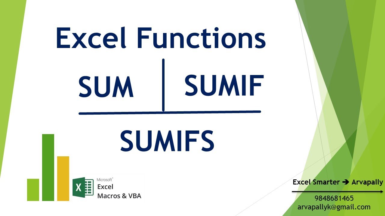 Excel Formulas Sum SUMIF SUMIFS Sum Formula For Multiple Criteria s YouTube