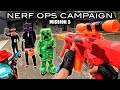 NERF OPS FORTNITE CAMPAIGN | MISSION 3 - MINECRAFT BATTLE (Nerf First Person Shooter!)