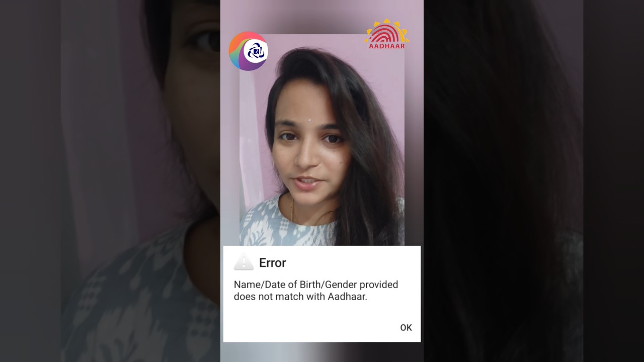 Name does not match with aadhar error 