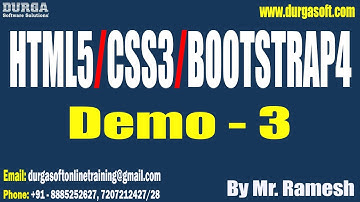 HTML5/CSS3/BOOTSTRAP4 tutorials || Demo - 3 || by Mr. Ramesh On 16-11-2022 @9PM IST