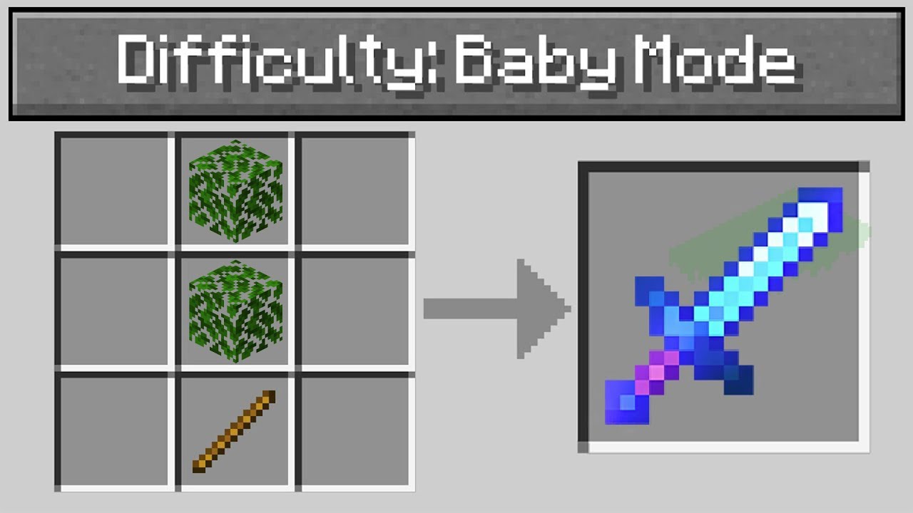 Beating Minecraft, but BABY MODE is ENABLED..