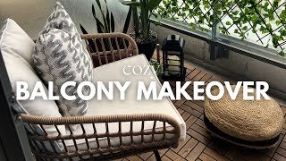 APARTMENT BALCONY MAKEOVER | DIY Renter-friendly upgrades