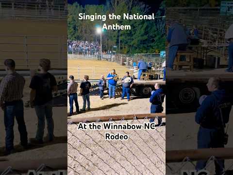 Shoutout to my brothers for standing with me. #nationalanthem #southern #rodeo #singing