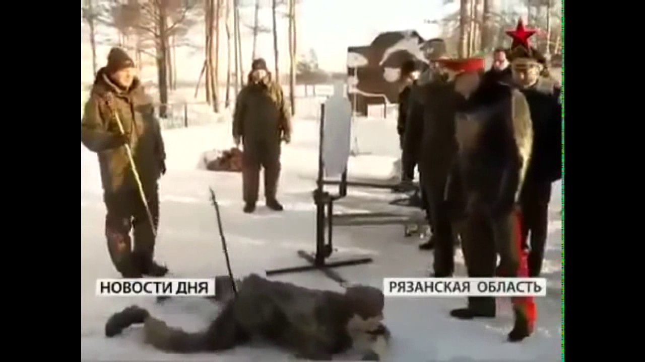 “Military” robot with ski pole in ass, - new Russian technologies.