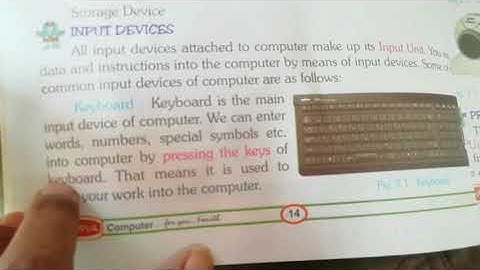 Class 7/8th. Computer (Chapter 2) Input, Output and Storage Devices