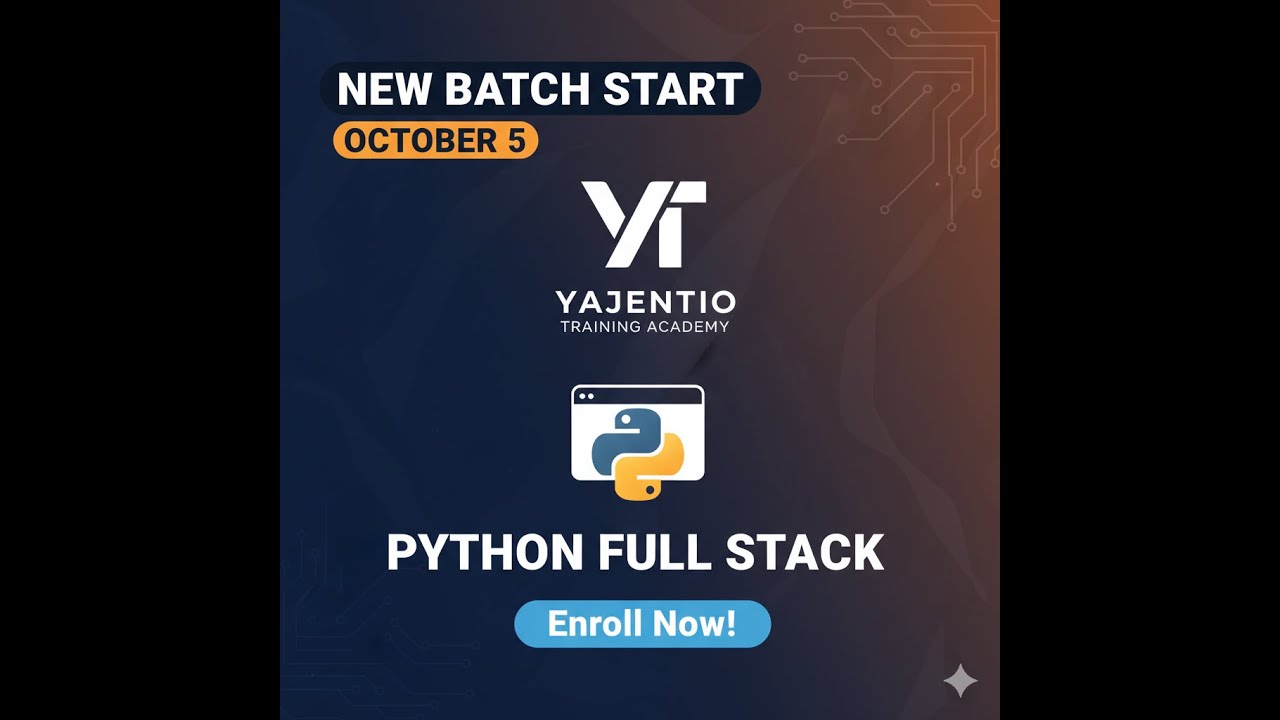 Python Full Stack Developer Course | New Batch Starting October5, 2025 ...