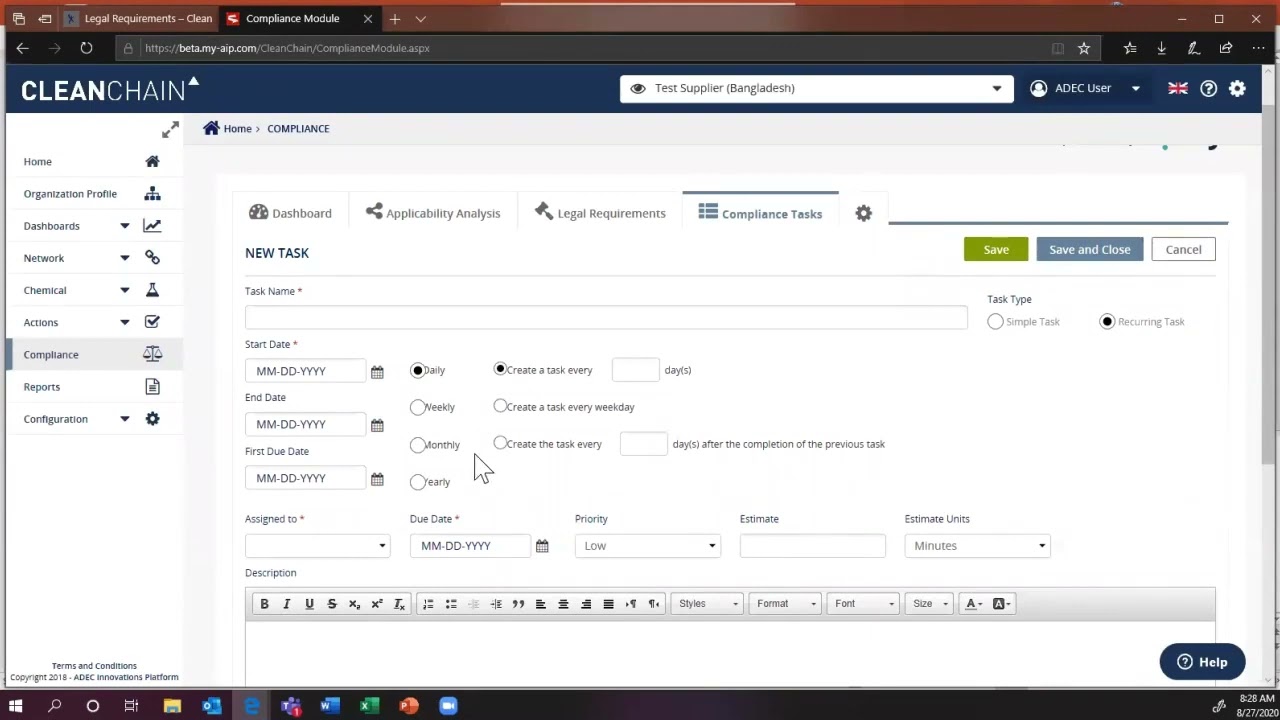 Compliance Module Demonstration