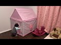 BSHAPPLUS Kids Play Tent for Toddlers – Pink Oxford Cloth Girls' Tent with Thickened Support Poles,