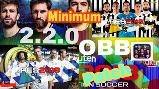 [Latest]Minimum Patch Ver. 3.8 for New PES version 2.2.0 - PES 2018 Mobile