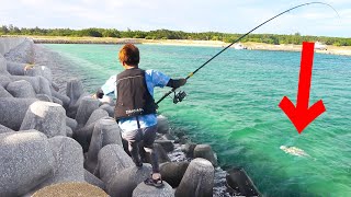 テトラポットを走り回ってデカい魚を釣り上げろ！【宮古vs石垣釣り対決#3】