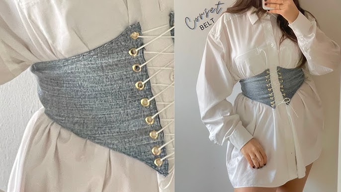 DIY Quick & Easy Corset Belt From a leftover Jeans Fabric