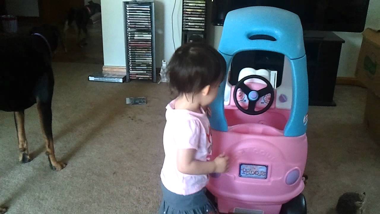 Aeiris w/car says byebye