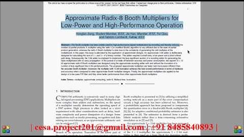 Approximate Radix 8 Booth Multipliers for Low Power and High Performance Operation