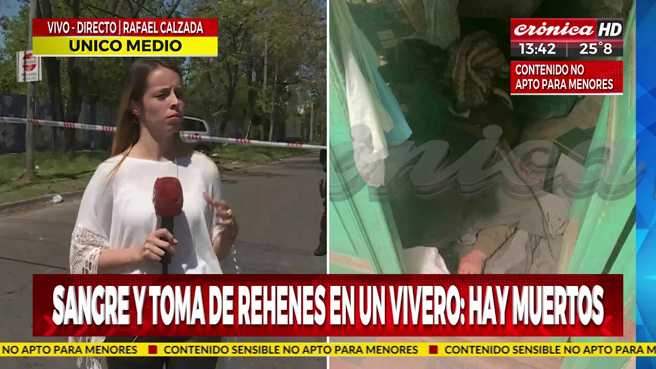 cronica tv ultimas noticias Robo, toma de rehenes y dos muertos en vivero de Rafael Calzada