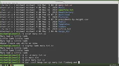Linux Command Line (49) bzip2, xz, zip tar files