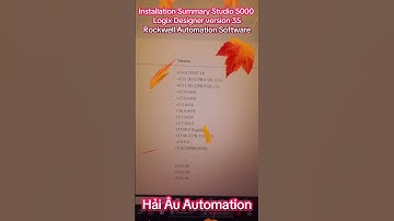 Installation Summary Studio 5000 Logix Designer version 35 Rockwell Automation Software #plcrockwell