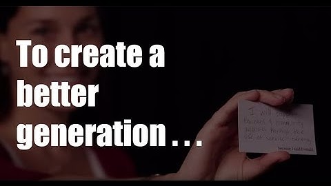 "To create a better generation..." - A promise story from because I said I would.