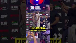 Download Lagu SIZE DIFFERENCE 😳 Anthony Joshua and Jake Paul face off for the first time MP3