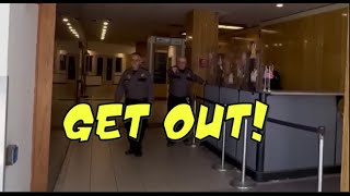 Frauditor gets REMOVED from building before he can enter it!