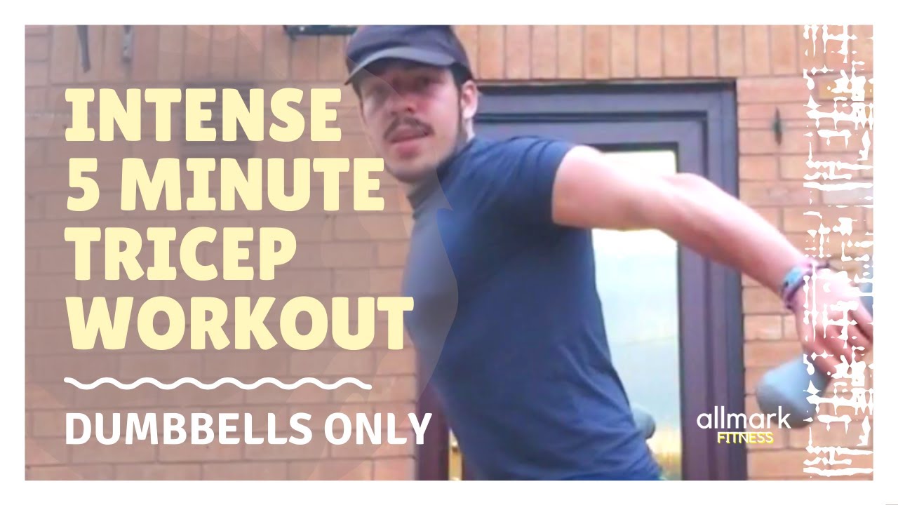 Intense 5 Minute Tricep Workout (Dumbbells ONLY) | Build Muscle ...