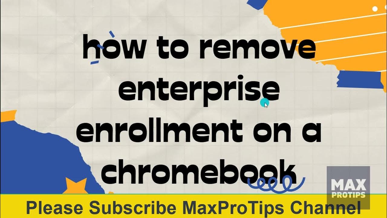 How to remove enterprise enrollment on a Chromebook YouTube