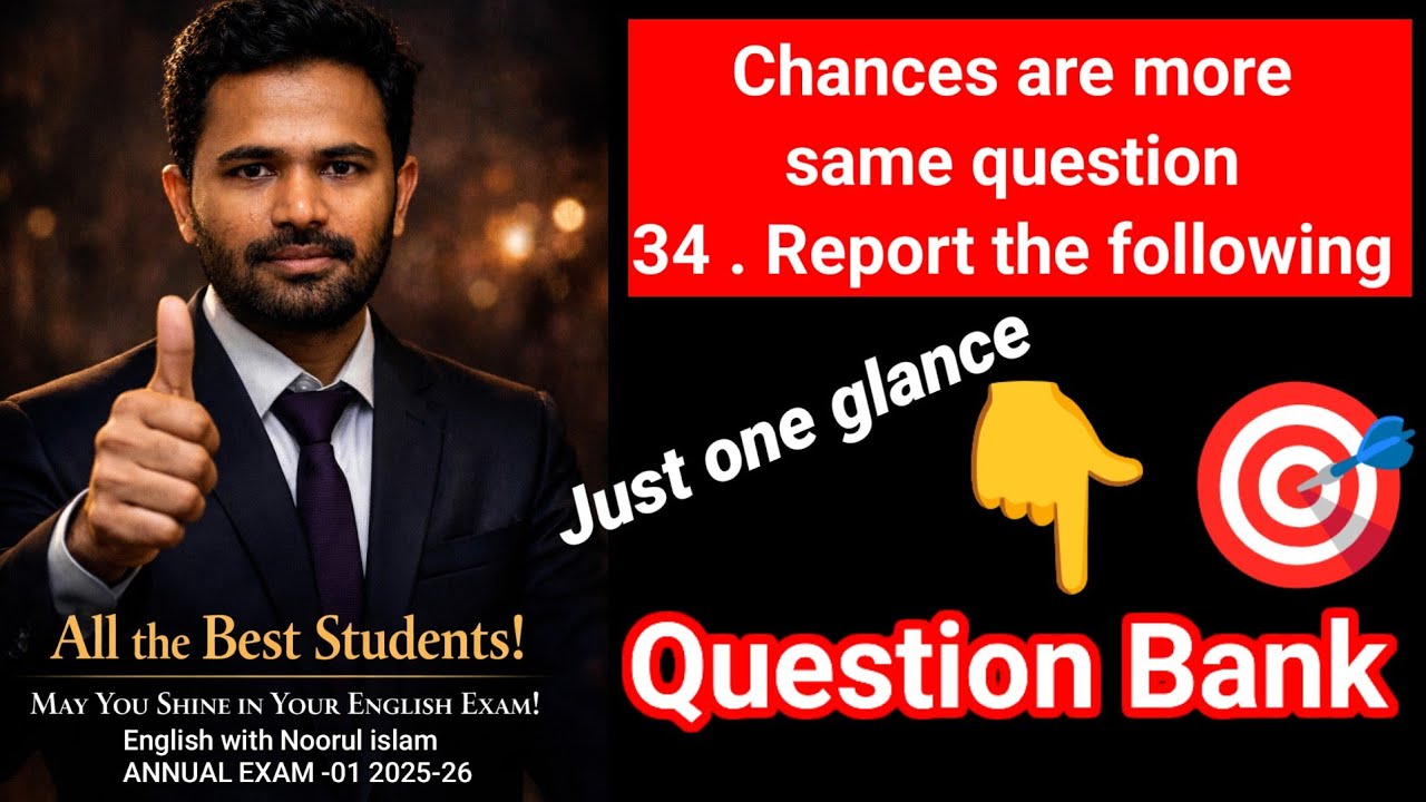 2nd PUC English Grammar Direct and Indirect speech Fix Questions For Annual Exam 2026