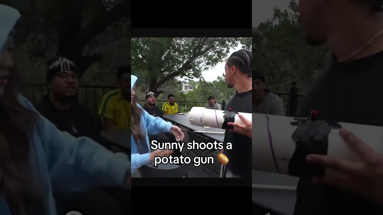 shoots a potato gun #sunnys #100t #twitch #funny #oscs #clips