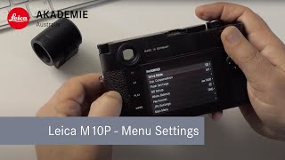 Leica M10-P Menu Settings