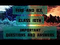 Fire And Ice Important questions and answers class 10th |fire and ice| #boardexam#ncert#cbse#class10