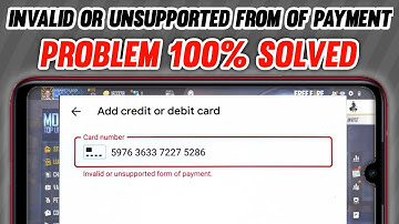 Solve Free Fire Debit Card ATM Card Credit Card Top Up Error | free fire invalid form of payment