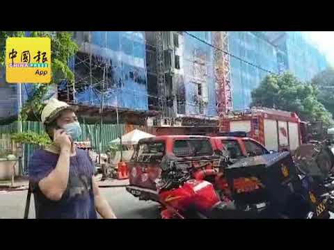 建筑工地失火 滚滚浓烟骇人