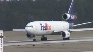 FedEx McDonnell Douglas MD-10-10F (N390FE) Takeoff RDU (2013)
