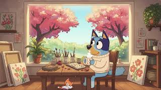 Bluey Spring Art Studio 🎨 Cozy Morning Light, Blooming Trees & Relaxing Lofi Beats screenshot 5