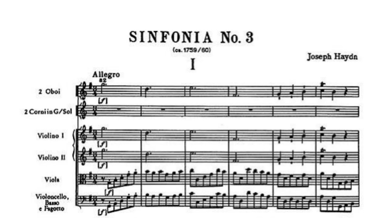Symphony No.3 Hob:I:3 By Joseph Haydn (with Score) - YouTube