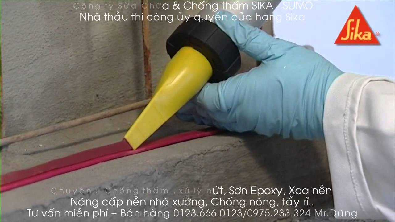 Chống thấm cổ ống bằng thanh trương nở, Sika... - youtube
