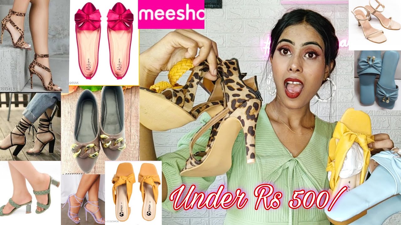 Huge *MEESHO FOOTWEAR* Haul Meesho Heels Haul under 500 starting ₹55/ heels, flats, pumps