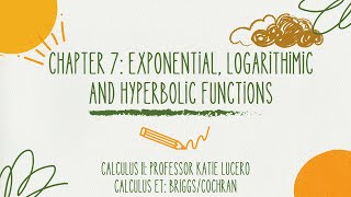 Chp 7 Reference Formulas for Exponential, Logarithmic and Hyperbolic Functions
