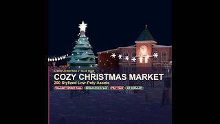 Stylized Christmas Market Village Pack - 200 Low-Poly Winter Market and Great Hall Assets