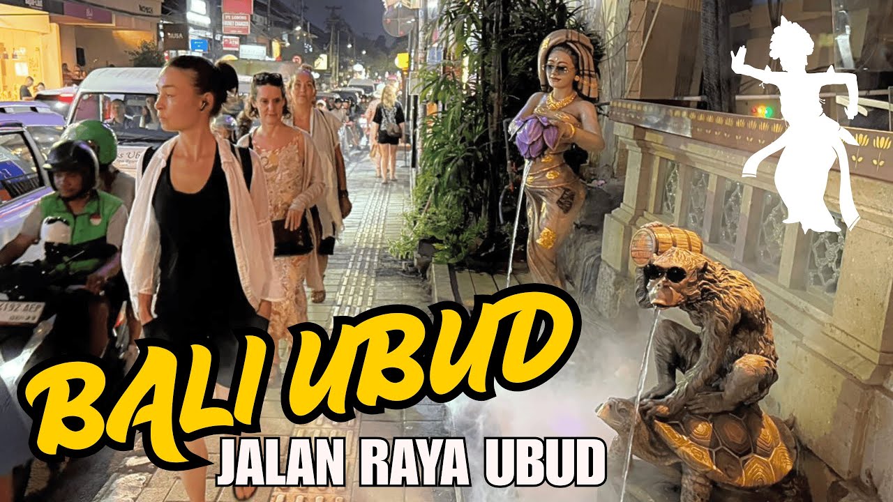 Explore Ubud, Bali, Indonesia Downtown Night Street Walking Tour Vlog