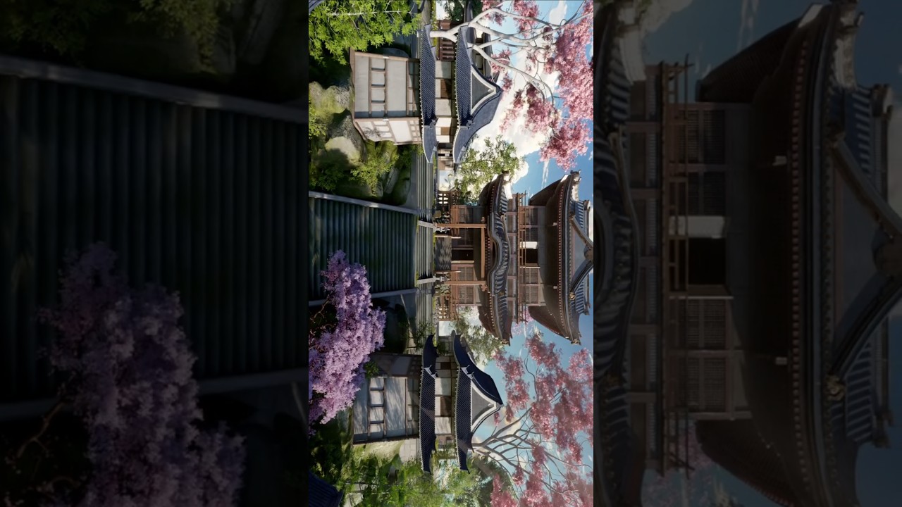 3D japanese temple environment created in blender