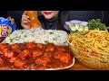 ASMR EATING HAKKA NOODLES,CHILLI PANEER GRAVY,VEG FRIEDRICE,LAYS MASALA CHIPS *FOOD VIDEOS*