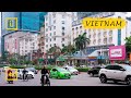 Walking in Vietnam. Washed in spring rain Hanoi. City walk. Binaural Audio. [4K walking tour]